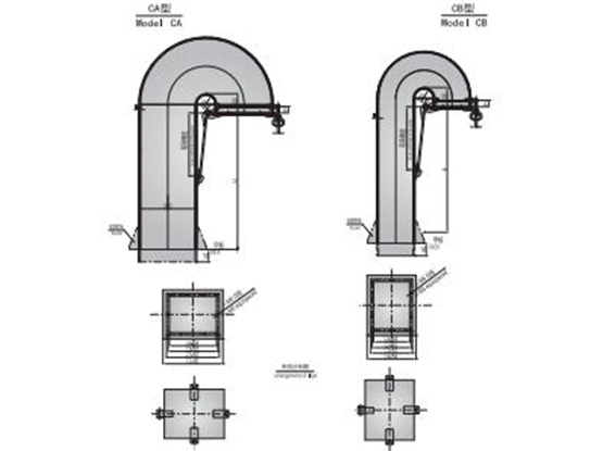 CA型、CB型通風(fēng)簡(jiǎn)的結(jié)構(gòu)型式(Structure type of CA type and CB type ventilation simple)