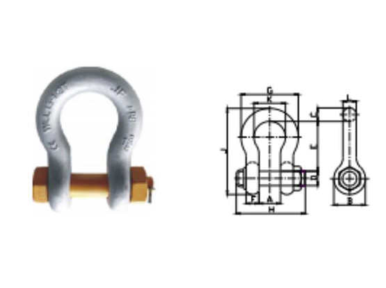 合金螺栓插銷型弓形卸扣(I級)Alloy Balt type bow shackles